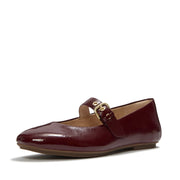 DELICATO Patent Textured Leather Mary Janes - Dark Merlot