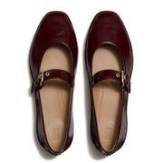 DELICATO Patent Textured Leather Mary Janes - Dark Merlot