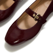 DELICATO Patent Textured Leather Mary Janes - Dark Merlot