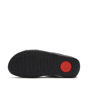 LULU Bold Crystal Two-Bar Slides - All Black