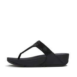 LULU Ombre Crystal Toe-Post Sandals - Black
