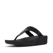 LULU Ombre Crystal Toe-Post Sandals - Black