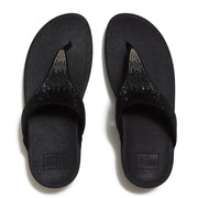 LULU Ombre Crystal Toe-Post Sandals - Black