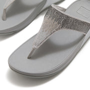 LULU Ombre Crystal Toe-Post Sandals - Silver