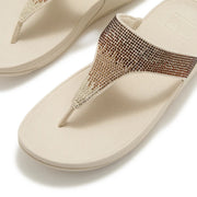 LULU Ombre Crystal Toe-Post Sandals - Hazy Taupe
