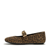 DELICATO Suede Leopard Mary Janes - Tan/Black