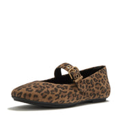 DELICATO Suede Leopard Mary Janes - Tan/Black