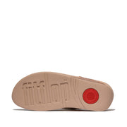 LULU Crinkled-Shimmer Toe-Post Sandals