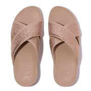 LULU Crinkled-Shimmer Cross Slides