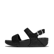FitFlop LULU Crinkled-Shimmer Back-Strap Sandals - Metallic