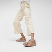 LULU Crinkled-Shimmer Back-Strap Sandals