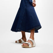 LULU Crystal-Buckle Leather Slides