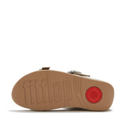 LULU Crystal-Buckle Leather Slides