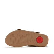 LULU Crystal-Buckle Leather Back-Strap Sandals