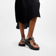 FINO Crystal-Jewel Toe-Post Sandals