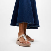 FINO Crystal-Jewel Toe-Post Sandals