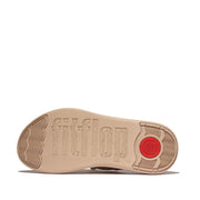 F-MODE Go Crystal-Bow Quilted Toe-Post Sandals