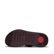 F-MODE Go Crystal-Bow Quilted Toe-Post Sandals