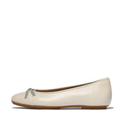 DELICATO Glitz-Bow Leather Ballet Flats