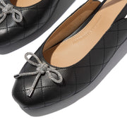 DELICATO Crystal-Bow Quilted-Leather Slingbacks