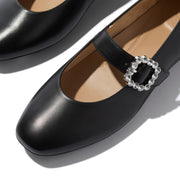 DELICATO Crystal-Buckle Leather Mary Janes