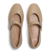 DELICATO Crystal-Buckle Leather Mary Janes