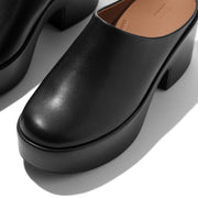 PLATFFORMS Leather Heeled Mules