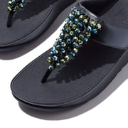 RUMBA Iridescent Beaded Toe-Post Sandals
