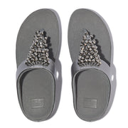 RUMBA Iridescent Beaded Toe-Post Sandals