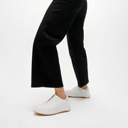 F-MODE Tumbled-Leather Laceless Sneakers