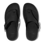 TRAKK Mens Buckle Embossed-Leather Toe-Post Sandals