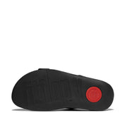 GOGH MOC Mens Buckle Embossed-Leather Slides