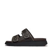 GEN-FF Mens Adjustable Stitch-Detail Textile/Leather Slides