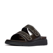 GEN-FF Mens Adjustable Stitch-Detail Textile/Leather Slides