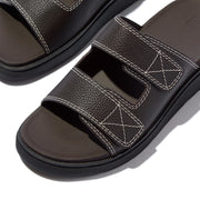 GEN-FF Mens Adjustable Stitch-Detail Textile/Leather Slides