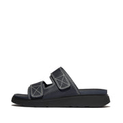 GEN-FF Mens Adjustable Stitch-Detail Textile/Leather Slides