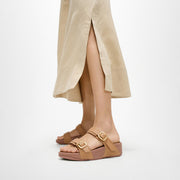 LULU Adjustable Leather Slides