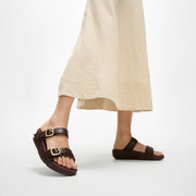 LULU Adjustable Leather Slides