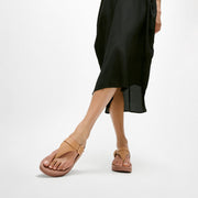 LULU Adjustable Leather Toe-Post Sandals