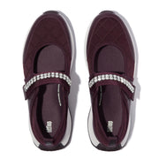 F-MODE Flow Crystal-Strap Quilted Mary Janes