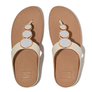 HALO Bead-Circle Metallic Toe-Post Sandals