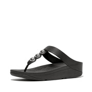 FINO Mirror-Dome Leather Toe Post Sandals