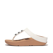 FINO Mirror-Dome Leather Toe Post Sandals