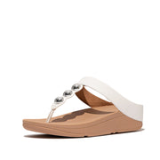 FINO Mirror-Dome Leather Toe Post Sandals