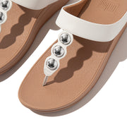 FINO Mirror-Dome Leather Toe Post Sandals
