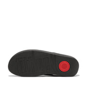 FINO Crystal-Chain Leather Toe-Post Sandals