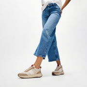 F-MODE Flow Leather/Suede Flatform Trainers