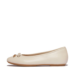 DELICATO Bow Soft Leather Ballerinas