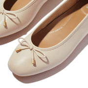 DELICATO Bow Soft Leather Ballerinas