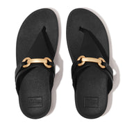 FitFlop x Song Hye Kyo <br>LULU Chunky-Snaffle Leather Toe-Post Sandals